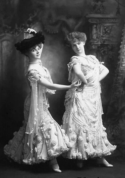 WOMENs FASHION, c1895. May and Flora Hengler photographed c1895
