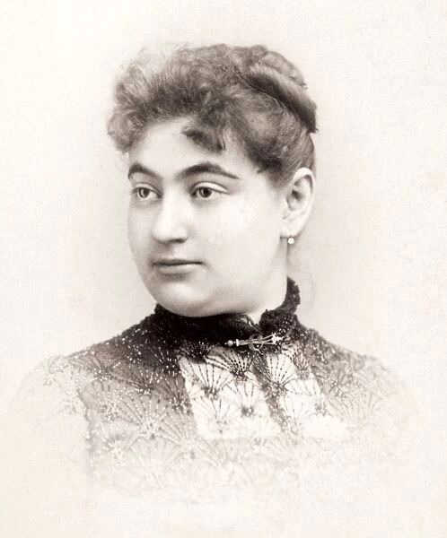 WOMENs HAIRSTYLE, c1890. Original cabinet photograph of an unidentified woman