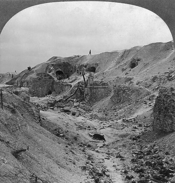 WORLD WAR I: FORT. Ruins of the Fort de la Pompelle, near Reims, France, during World War I