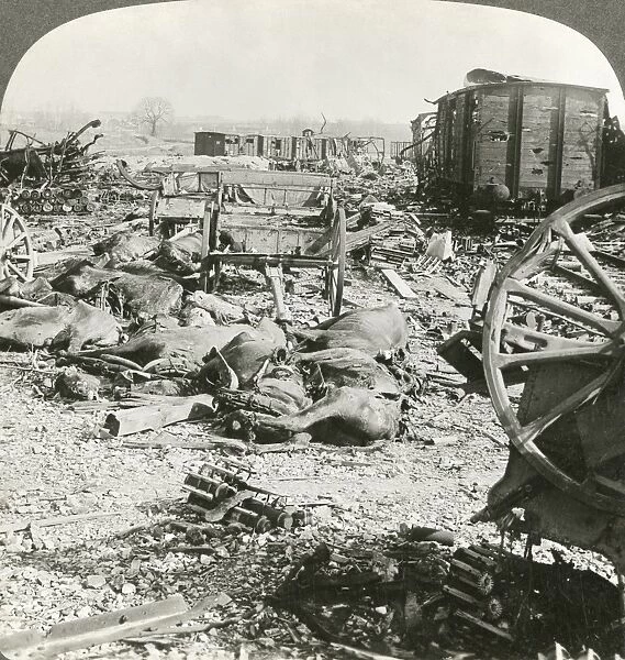 WWI: ALINCOURT, c1915. German ammunition depot after visit of French airmen, Alincourt