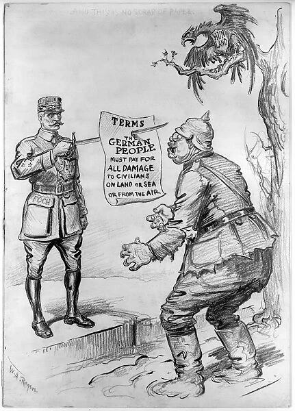 WWI: CARTOON, 1918. And this is no scrap of paper. Available as Framed  Prints, Photos, Wall Art and other products #13638716