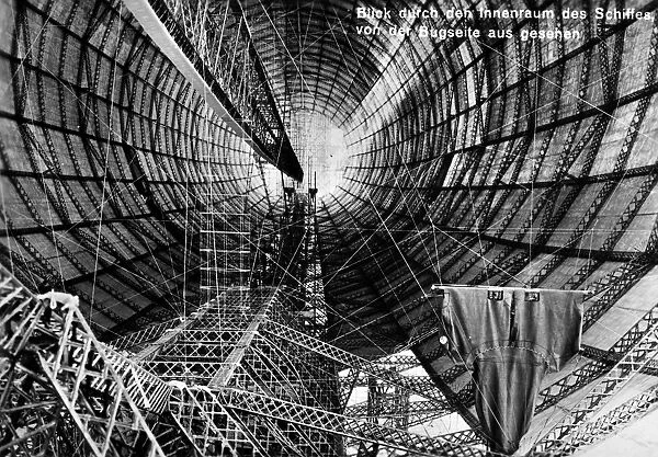 ZEPPELIN CONSTRUCTION. Interior of the Graf Zeppelin LZ 127 airship during construction