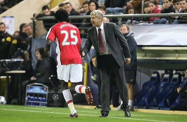 Adebayor and Wenger: Unforgettable Goal Celebration in Arsenal's UEFA Champions League Battle with Villarreal, 2009