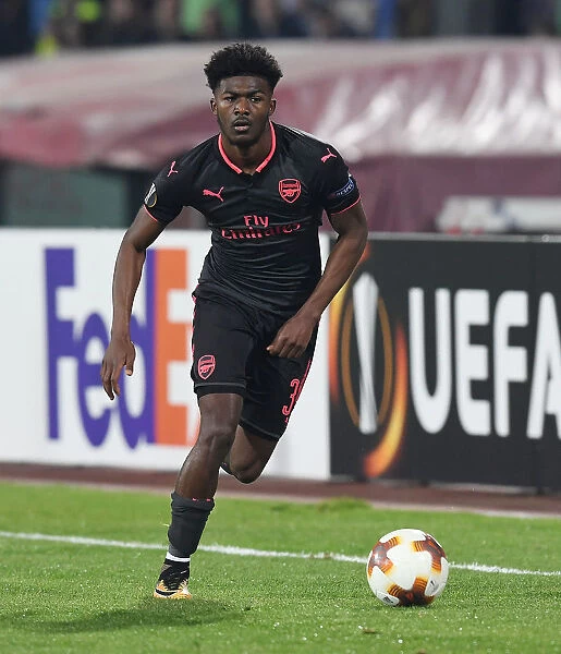 Ainsley Maitland-Niles in Action for Arsenal against Red Star Belgrade, UEFA Europa League 2017-18