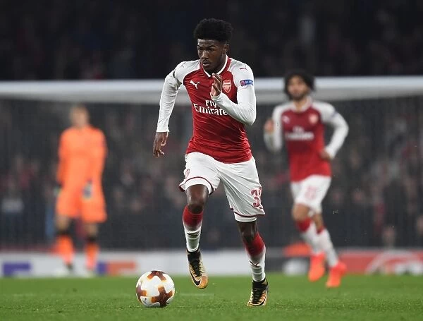 Ainsley Maitland-Niles in Action for Arsenal against Red Star Belgrade, UEFA Europa League 2017-18