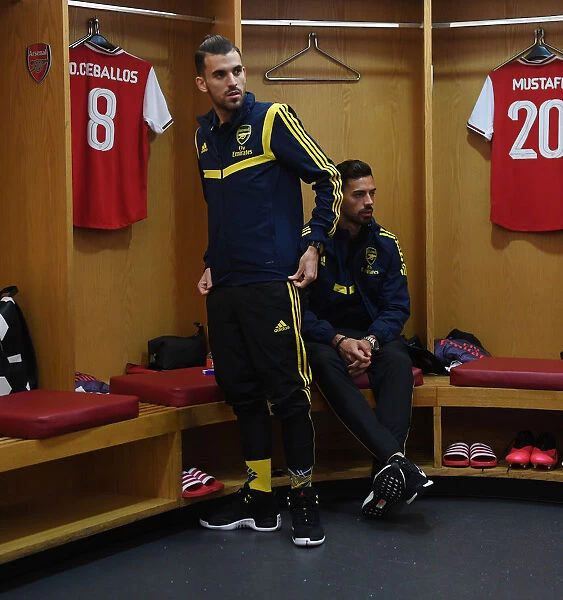 Arsenal FC: Dani Ceballos and Pablo Mari in the Changing Room - Gearing Up for Europa League Clash against Olympiacos