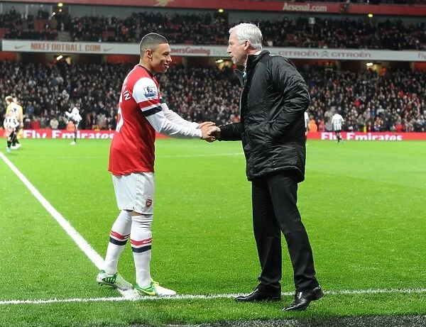 Arsenal vs. Newcastle United: Pre-Match Handshake Between Alex Oxlade-Chamberlain and Alan Pardew (2012-13)