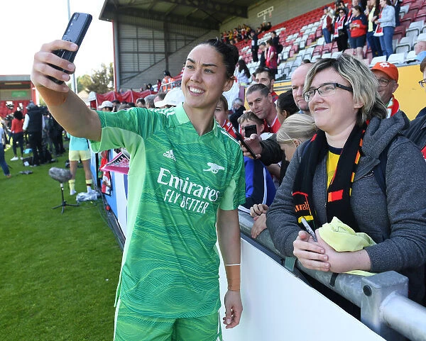Arsenal Women's Manuela Zinsberger Takes a Selfie with Fan after West Ham United Match