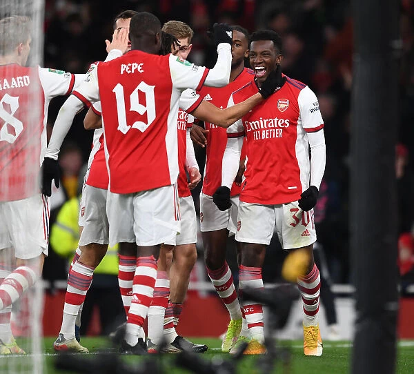 Arsenal's Eddie Nketiah Scores Hat-trick: Carabao Cup Quarterfinals Secured with 4-2 Win over Sunderland