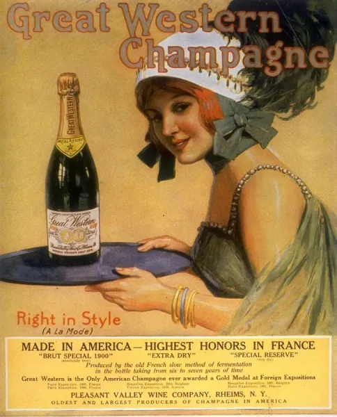 Great Western Champagne 1920s USA alcohol For sale as Framed Prints,  Photos, Wall Art and Photo Gifts