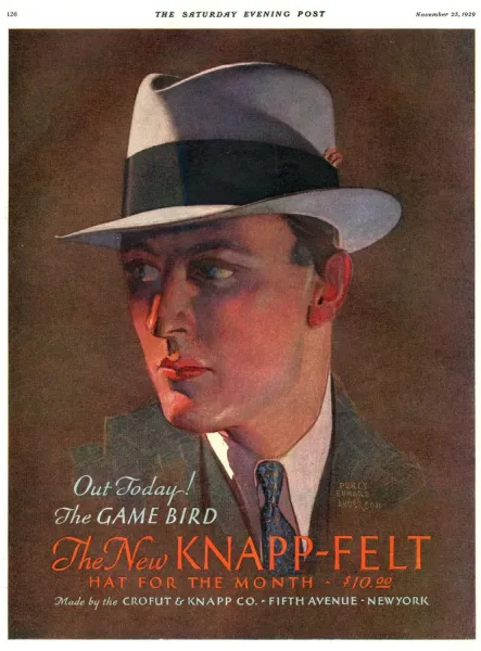 Knapp Felt 1930s USA mens hats portraits For sale as Framed Prints