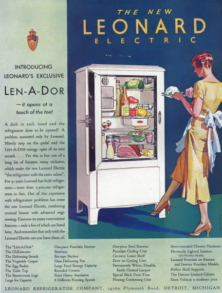 Leonard 1920s USA fridges refridgerators refrigerators len-a-dor