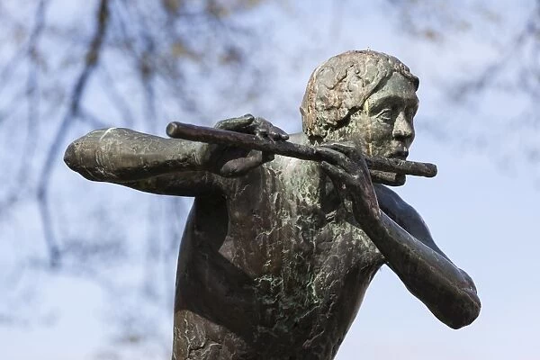 Statue of a flautist in Thorn, Netherlands
