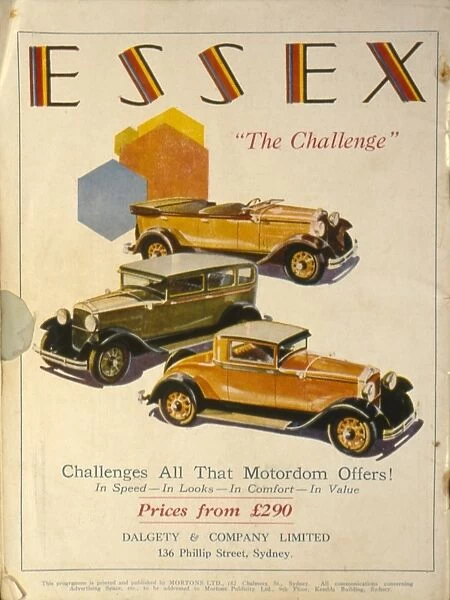 Advertisement for Essex cars