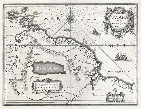 1635 Blaeu Map Guiana Venezuela And El Dorado