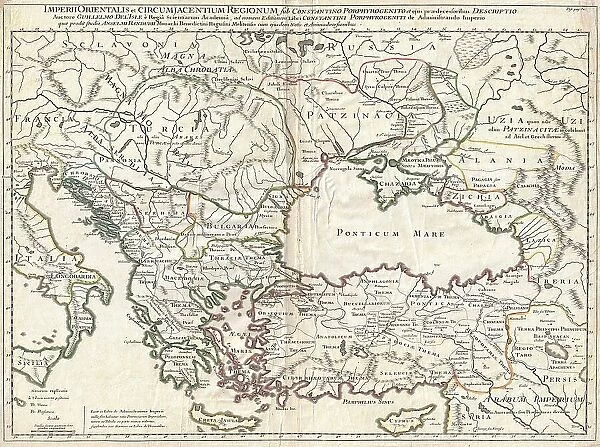 1715 De L'Isle Map Of The Eastern Roman Empire Under Constantine
