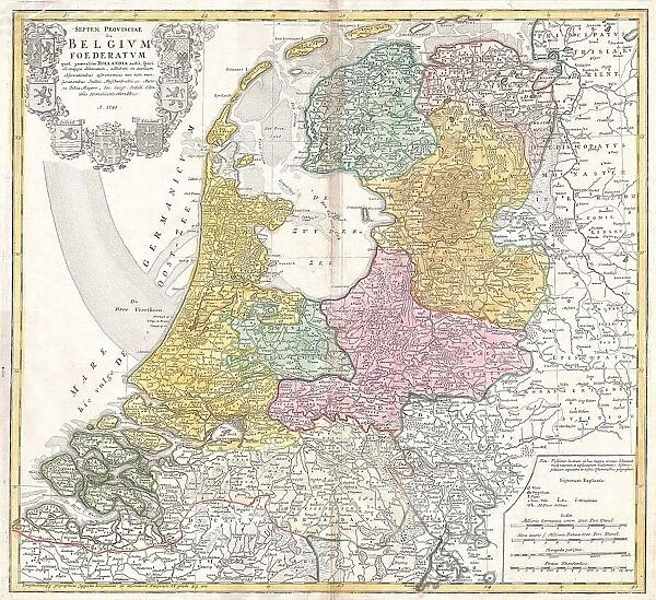 1748 Homann Heirs Map Of Holland Netherlands