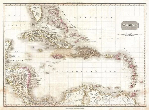 1818 Pinkerton Map Of The West Indies Antilles