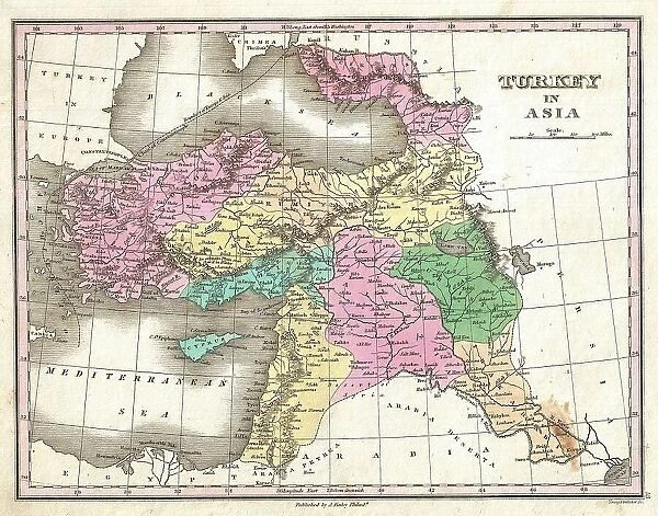 1827 Finley Map Of Turkey In Asia Iraq And Israel
