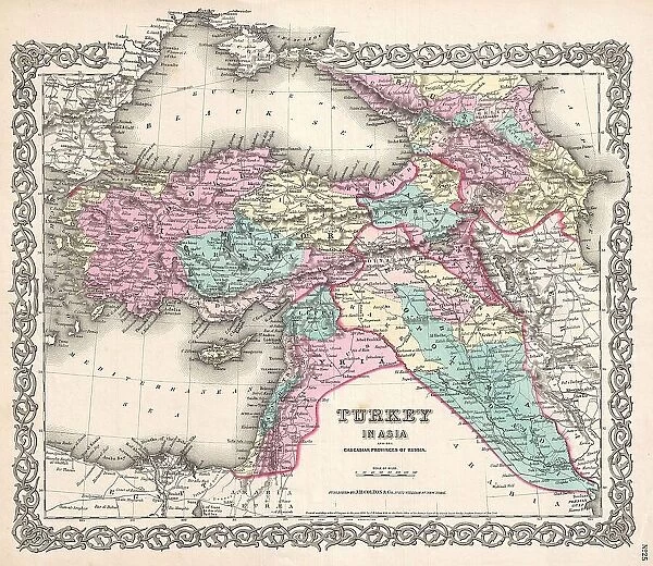 1855 Colton Map Of Turkey Iraq And Syria Topography