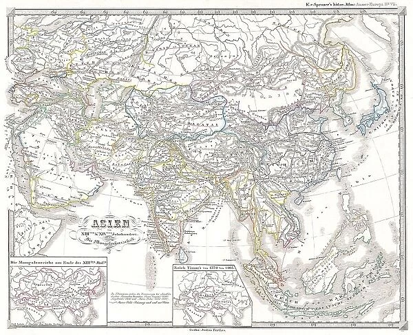 1855 Spruner Map Of Asia Under The Mongol Empire