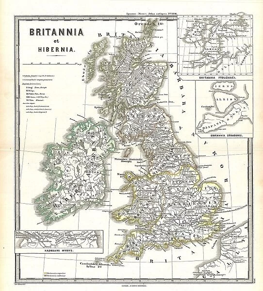 1865 Spruner Map Of The British Isles England