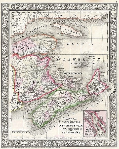 1866 Mitchell Map Of New Brunswick And Nova Scotia