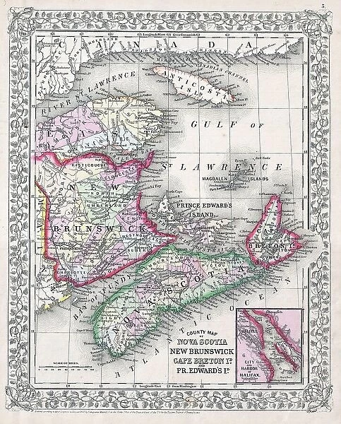 1866 Mitchell Map Of New Brunswick And Nova Scotia