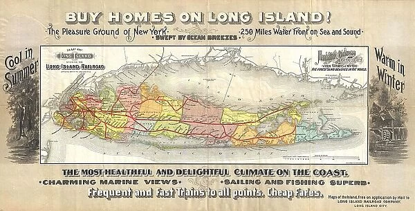 1891 Long Island Railroad Real Estate Map Of Long Island