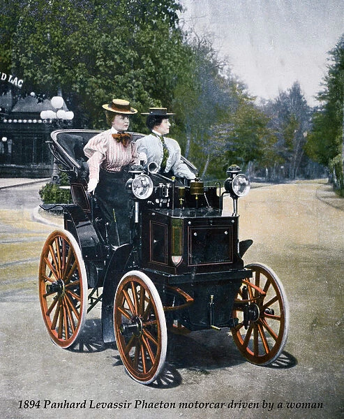 1894 Panhard Levassir Phaeton motorcar driven by a woman
