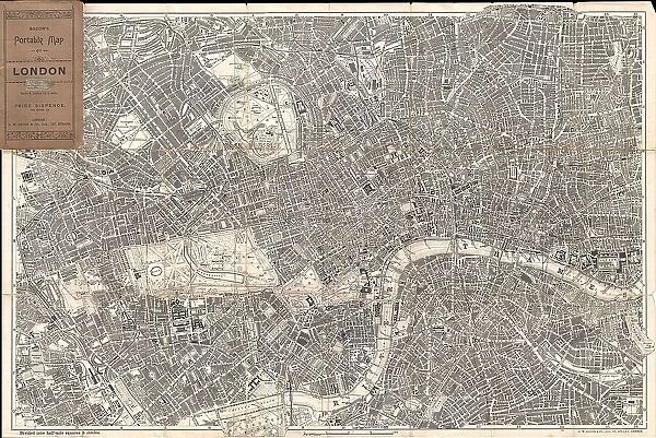1899 Bacon Pocket Plan Or Map Of London Topography