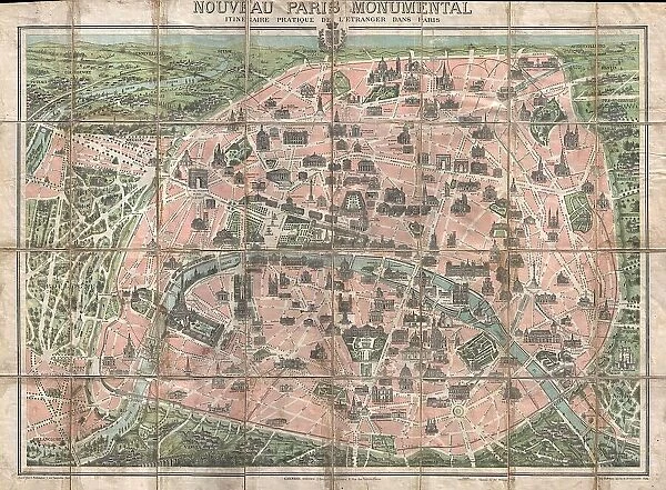 1900 Garnier Pocket Map Or Plan Of Paris France
