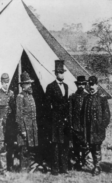 Abraham Lincoln with Union Officers 1862