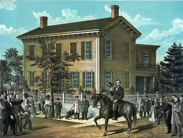 Abraham Lincolns return home as President of the United States 1860 A. D