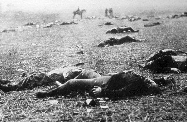 American Civil War: Death on a misty morning. Photographed on the field of Gettysburg 5 July 1863
