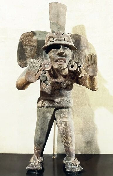 Anthropomorphic clay funerary urn (Monte Alban style), Mexico, Zapotec civilization
