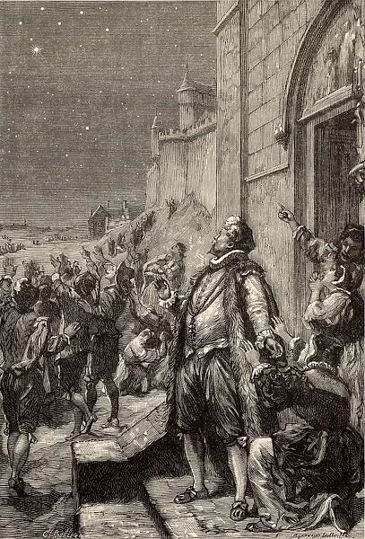 Artists impression of Tycho on his way home on the night of 11 November 1572