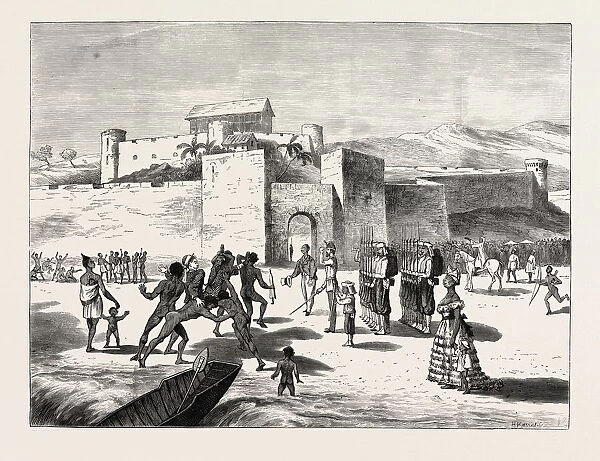 The Ashantee War, Arrival of the Governor at Cape Coast Castle: the Delighted Fantees