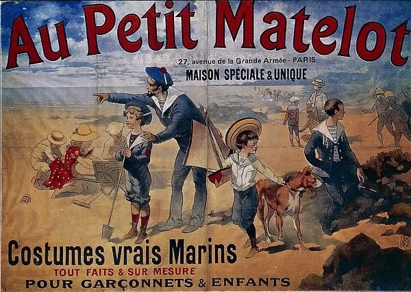 Au Petit Matelot, advertising for childrens swimwear, poster