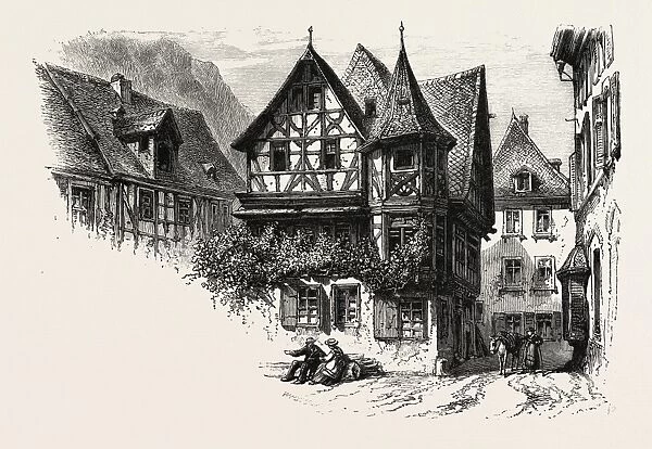 Bacharach, the Rhine, Germany, 19th century engraving