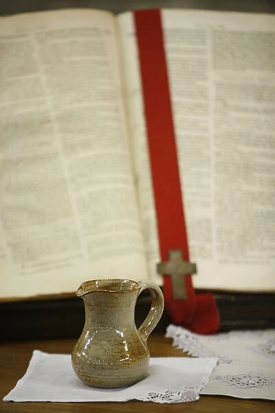 Baptism water and protestant Bible