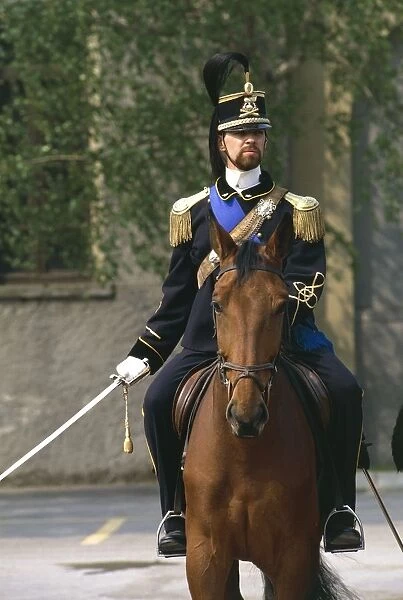 Batteries riding regiment military officer at cuirassiers gala
