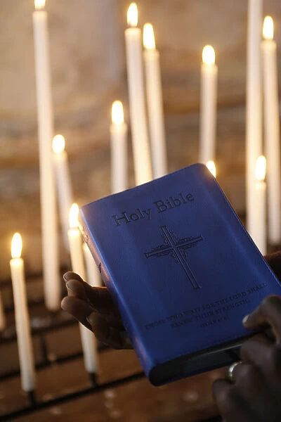 Bible and church candles