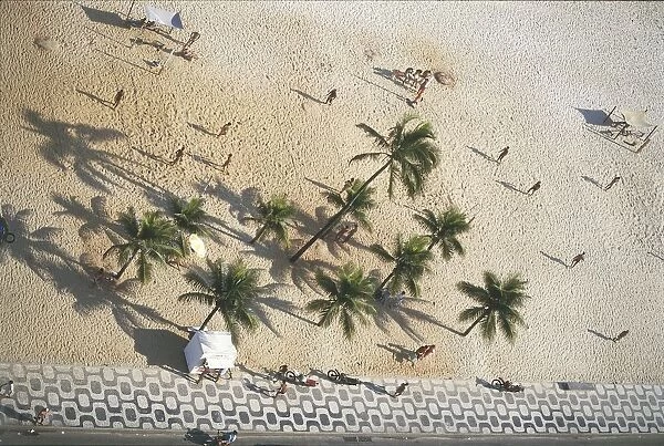 Brazil, Rio de Janeiro, Ipanema Beach, aerial view