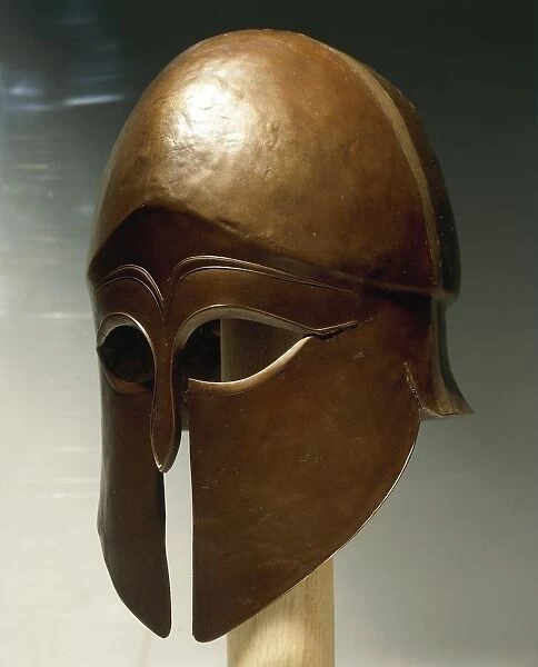 Bulgaria, Sofia, Celopek, Corynthian type helmet, bronze