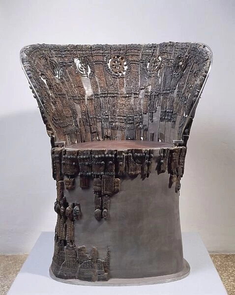 Carved wood throne, from Verucchio (Emilia Romagna region, Italy)