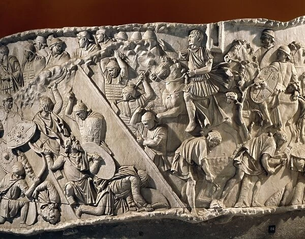 Cast of Trajans Column, Detail of Trajan leading his troops in Dacian War
