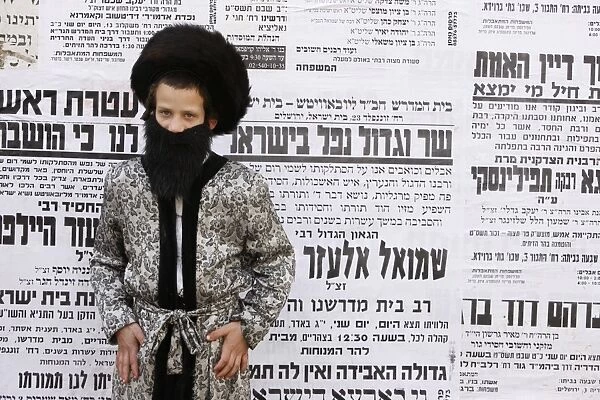 Child dressed for Purim holiday in Mea Shearim Jewish orthodox district