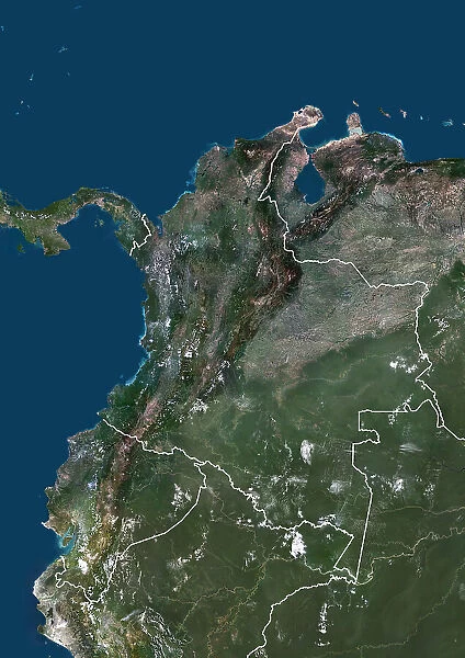 Colombia and Ecuador with borders
