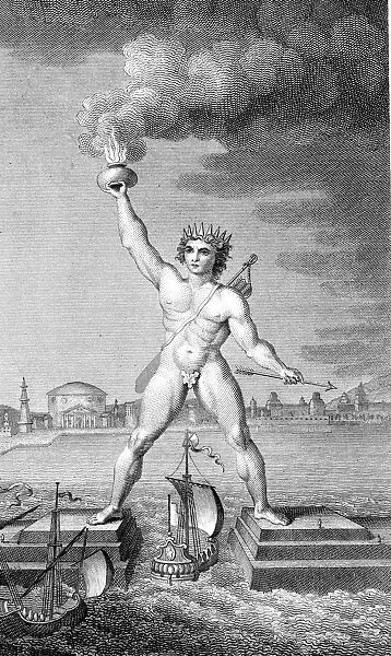 Colossus of Rhodes, lighthouse in the form of a giant marking the entrance of Rhodes